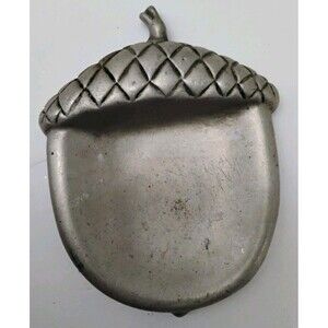 Vintage GAT S-380 Cast Metal Acorn Trinket Dish Catchall Tray Mid Century 7"